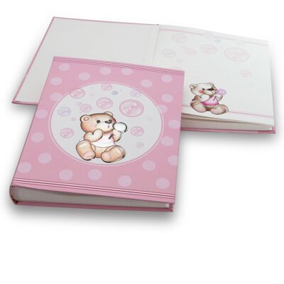 Baby-Fotoalbum für Mädchen, 20 x 25 cm, Silber, Linie „Bubble Games“.
