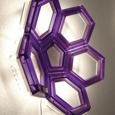 Lámpara de pared con luz indirecta C5 - alimentada por tierra, violeta