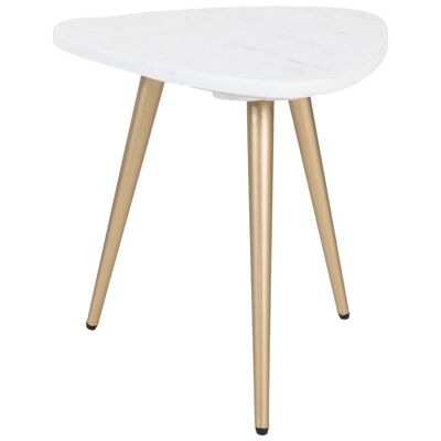 Mesa de centro Milou – Mármol – 40 cm – Oro