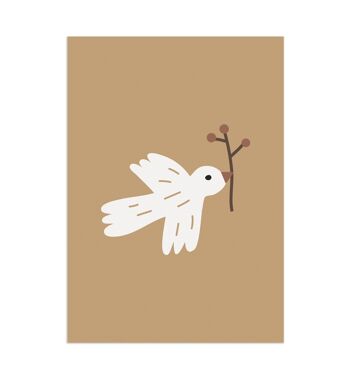 Little Birdie - Affiche ocre, papier écologique et emballage 4