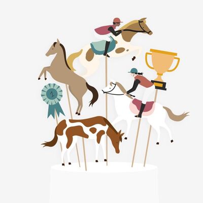 6 Cake toppers : cheval