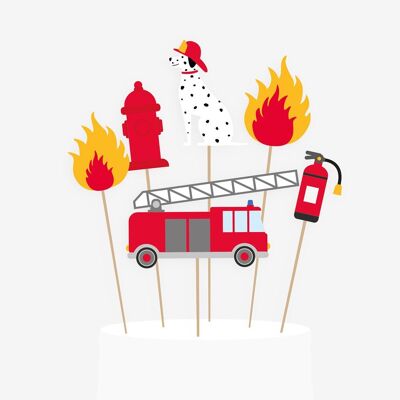 6 Cake toppers: firefighter