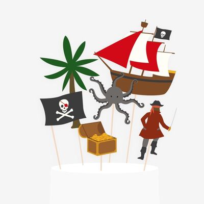 6 Cake toppers: pirata