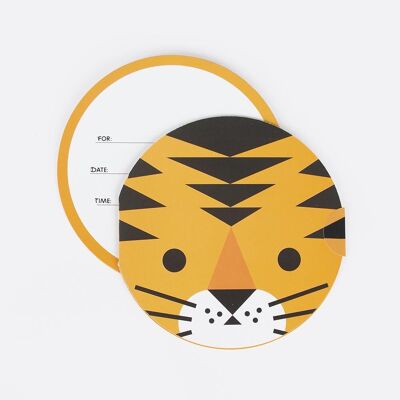 8 Invitation cards: tiger