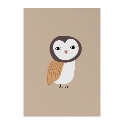 Owl - Tan Animal Kids Poster, Eco Paper & Packaging