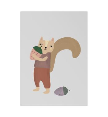 Affiche pour enfants Lotta l'écureuil, papier écologique et emballage 1