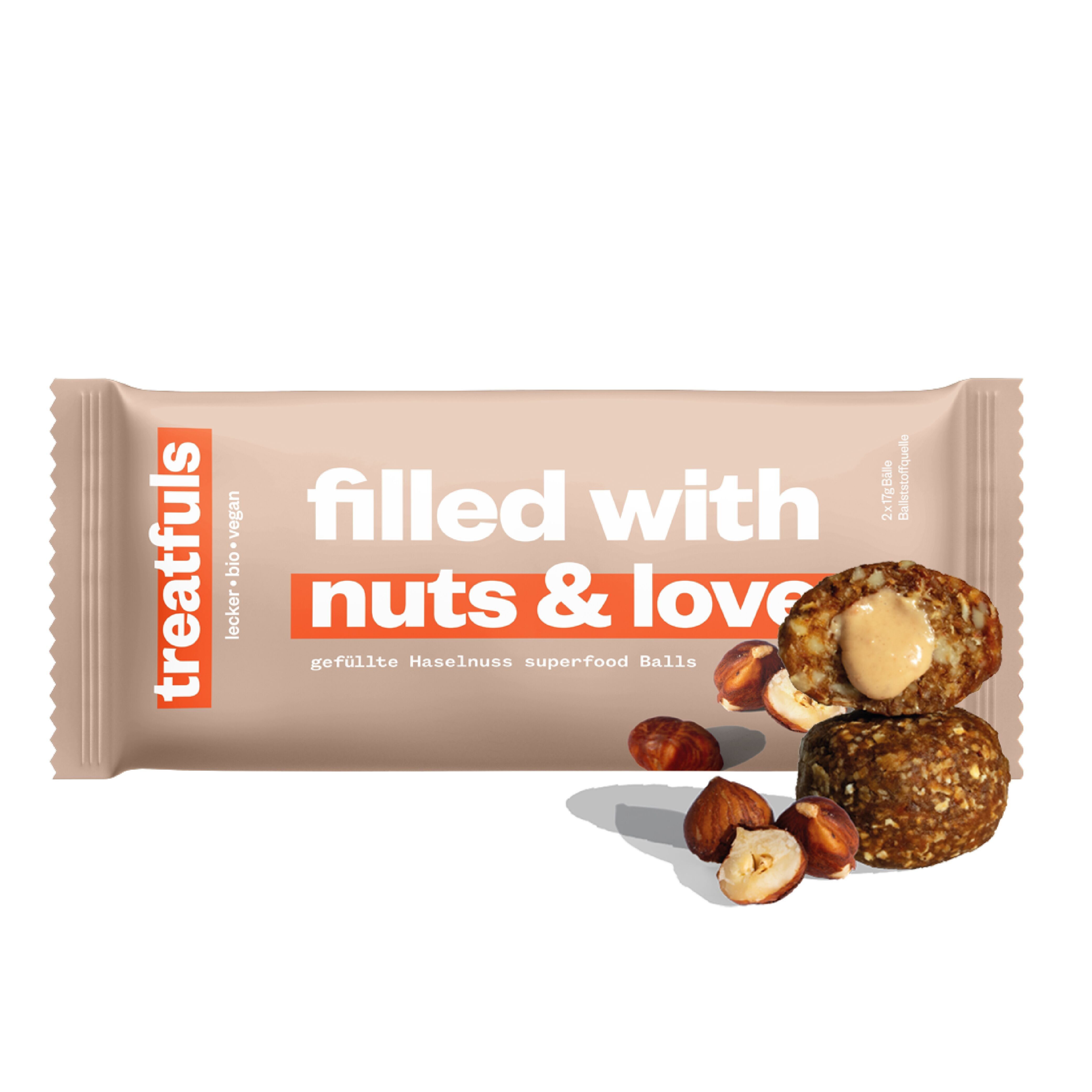 20 x hazelnut butter filled energy balls organic + vegan + gluten-free