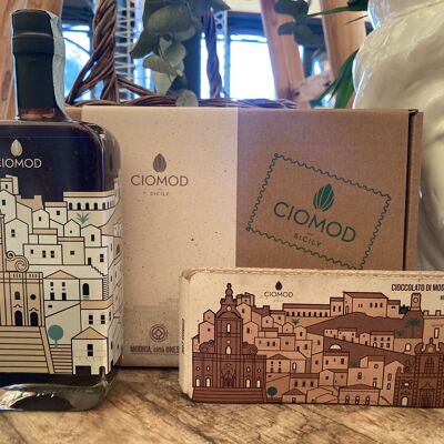 BOX LIQUORE E TAVOLETTA "SPECIAL EDITION MODICA PATRIMONIO UNESCO"