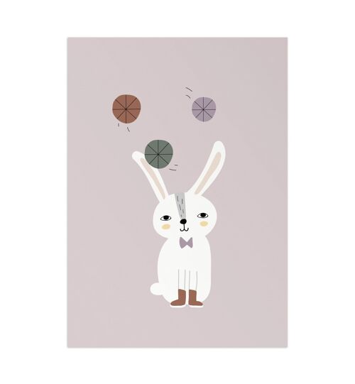 Juggle Bunny Animal Kids Poster, Eco Paper & Packaging