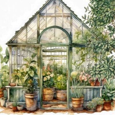 Sustainable postcard - greenhouse