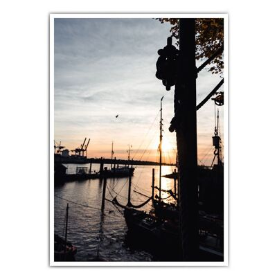 Anchoring at sunset - Hamburg picture