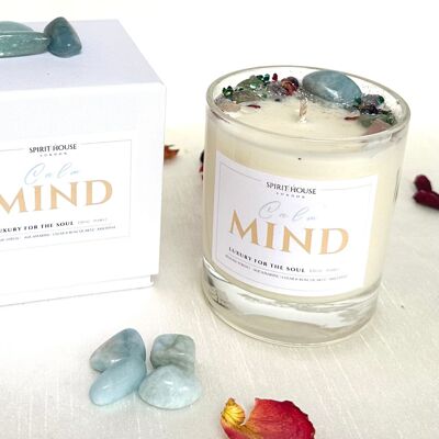 Calm Mind Candle Ritual - With Meditations. Luxury. Crystal & Energy Healing Infused. Vegan, Scented, Soy