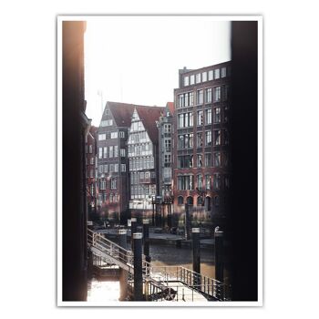 Maisons de Speicherstadt - Affiche de Hambourg 1