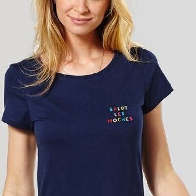 Damen T-Shirt Hallo hässliche Leute (bestickt)