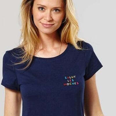 Camiseta Mujer Hola gente fea (bordada)