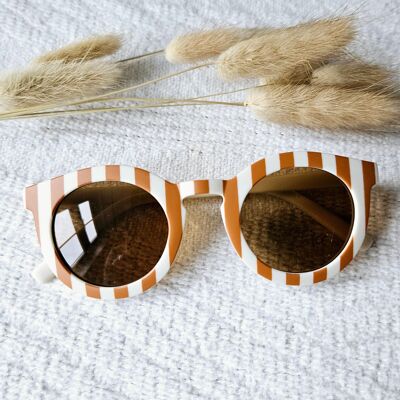 Baby and children's sunglasses UV400 striped - Beige / Camel