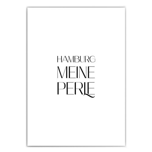 Hamburg meine Perle - Spruch Poster