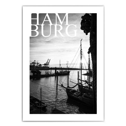 Hamburg Poster - Ankerplatz Wandbild vom Hafen