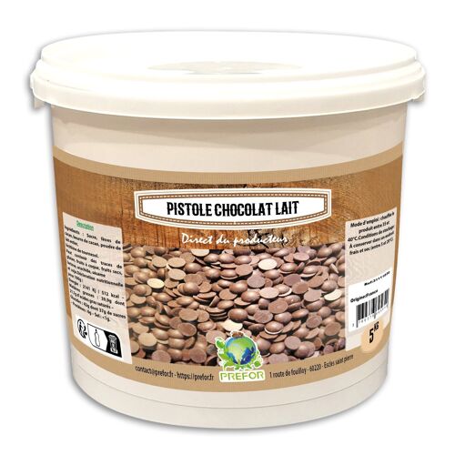 Pistole chocolat lait 43% seau 5kg