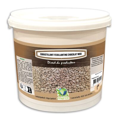 Knusprige dunkle Feuillantine-Schokolade, Eimer 1 kg