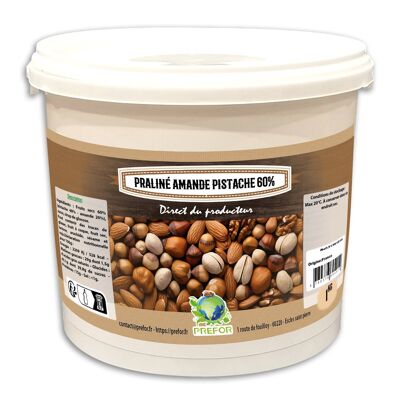 Pralinato Mandorla-Pistacchio 60% secchiello da 1kg