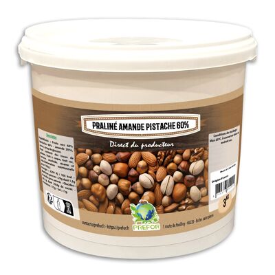 Praliné Almendra-Pistacho 60% Cubo 3kg