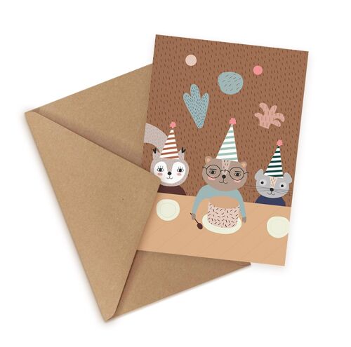 Birthday Party Greeting Card, Eco-Conscious Card