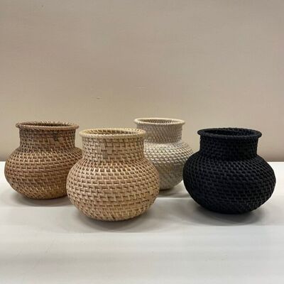 Vase Rattan Kugel Mini