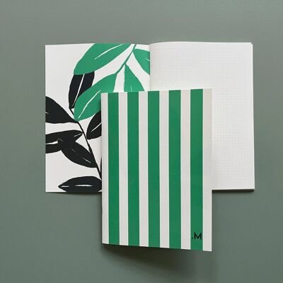 CUADERNO A5 RAYAS MENTA