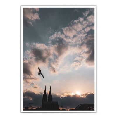 Poster di volo sopra Colonia - skyline