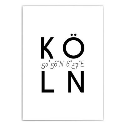 Köln Koordinaten Poster