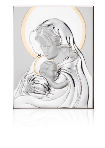 Image d'icônes murale et à poser 22x27,5 cm argent ligne "Madonna with Child Gold" 1