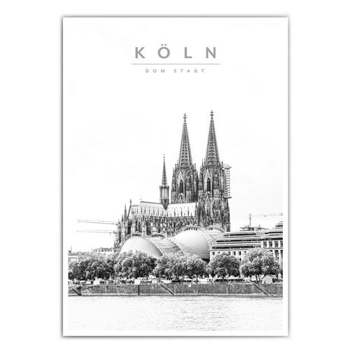 Skyline Köln Bild gezeichnet