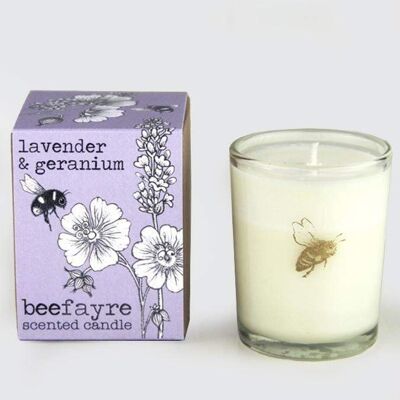Beefayre Lavendel & Geranie Votivkerze 9cl