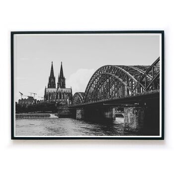 Affiche skyline de Cologne au format paysage - Cathédrale de Cologne 2