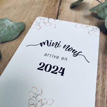 Annonce grossesse grands-parents, famille - Mini nous arrive en 2024 - Carte futur bébé 3