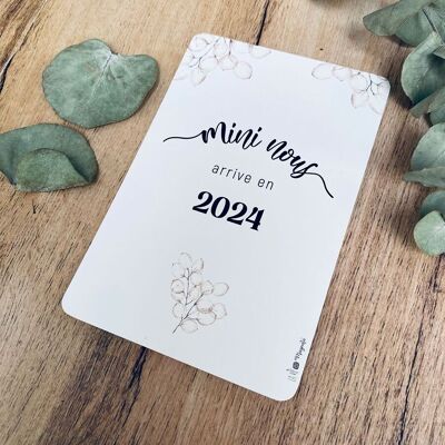Pregnancy announcement for grandparents, family - Mini is coming to us in 2024 - Future baby card