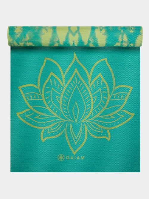 Gaiam Turquoise Premium Reversible Lotus Yoga Mat 6mm