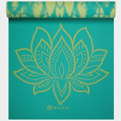 Tapis de yoga réversible Lotus Gaiam Turquoise Premium 6 mm