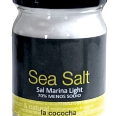 LIGHT SEA SALT 70% LESS SODIUM 200g LA COCOCHA glass jar