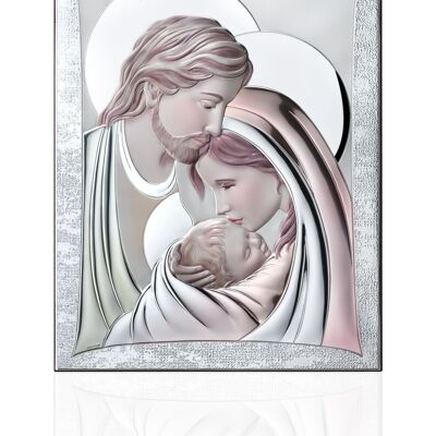 Wall and freestanding icon picture 22x27.5 cm silver "Holy Colored Family" line