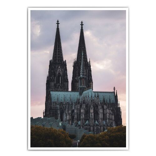 Roter Himmel am Kölner Dom - Wandbild Köln