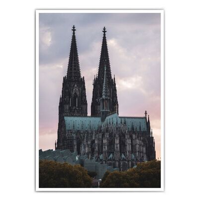 Ciel rouge à la cathédrale de Cologne - fresque murale Cologne