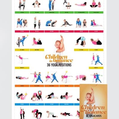Juego de tarjetas y póster de yoga Chiball In Balance