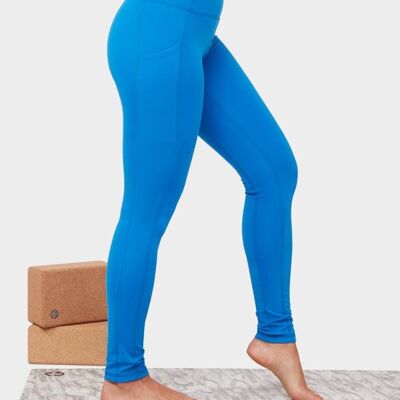 Manduka Renew Damen High Rise Yoga Leggings mit Tasche – Be Bold Blue