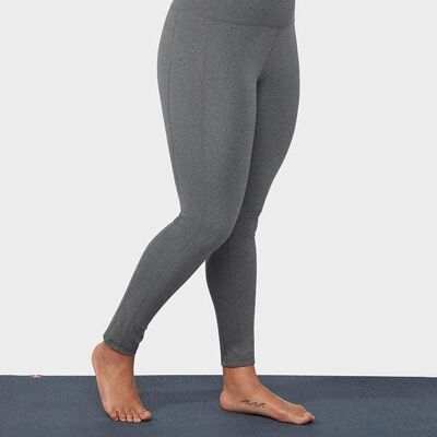 Manduka Renew Leggings da yoga da donna a vita alta con tasca - grigio melange