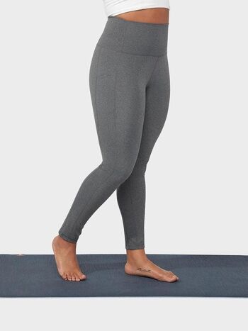 Manduka Renew Legging de yoga taille haute avec poche pour femme - Gris chiné 1