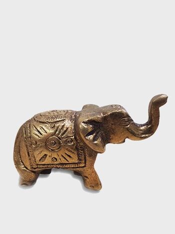 Porte-encens éléphant en laiton antique Namaste 2