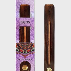 Namaste Karma Scents Porte-cendres en bois de manguier incrusté de laiton Soleil