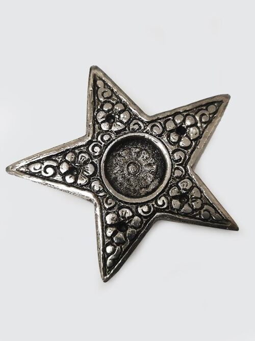 Namaste Metal Embossed Shaped Incense Holder - Star